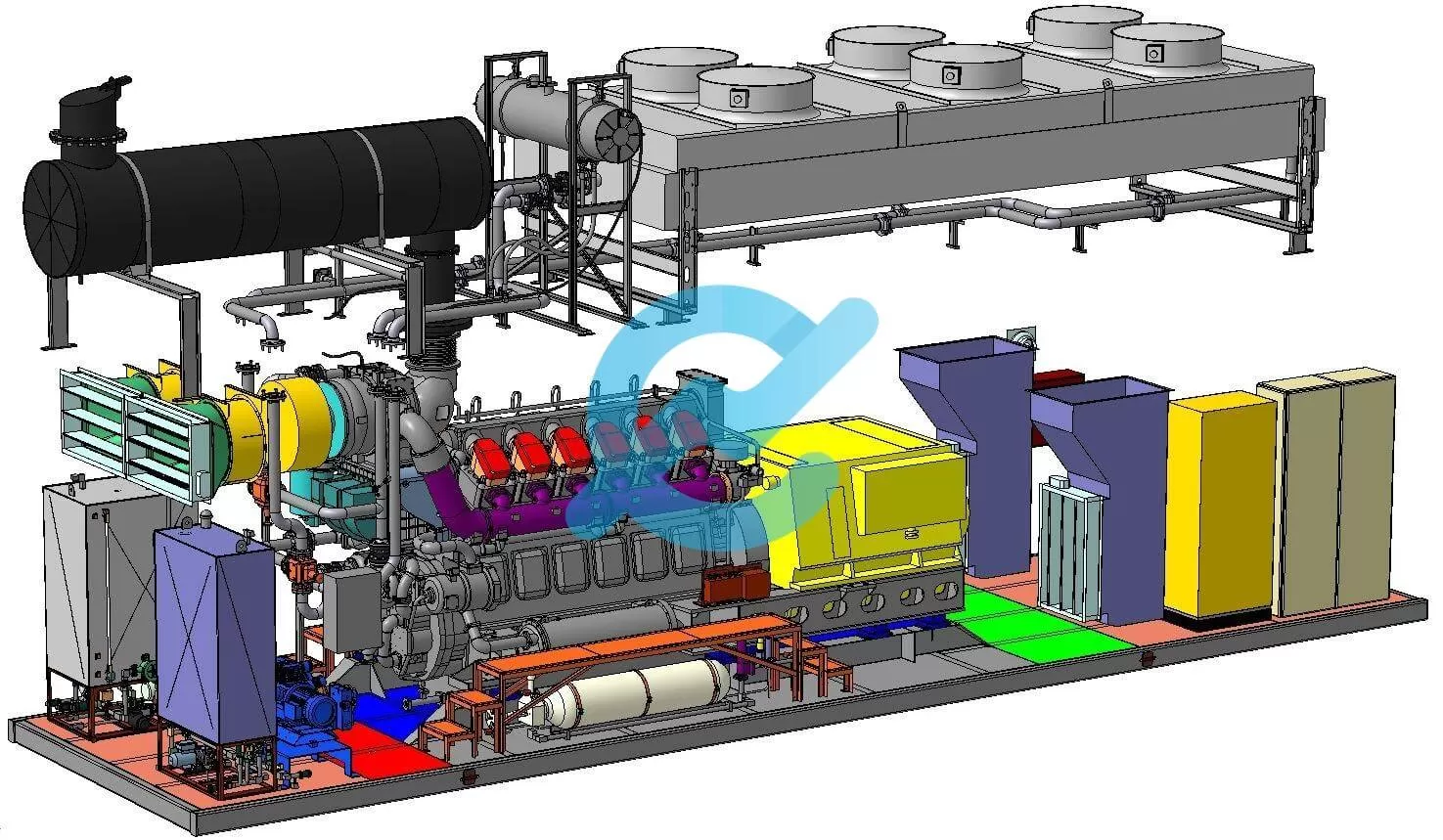 Газопоршневая электростанция схема